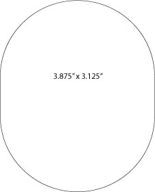 special shape custom label dieline 3.874"x3.125"