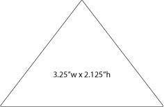 die line for 3.25"wx2.125"h triangle shaped label
