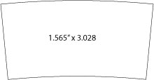 die cut label outline for 1.565"x3.028" special shaped label