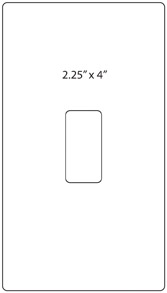 dieline for rectangular cutout label 2.25"x4"