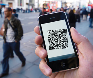 QR codes can even be used in mobile marketing campaigns QR code pictured on iPhone